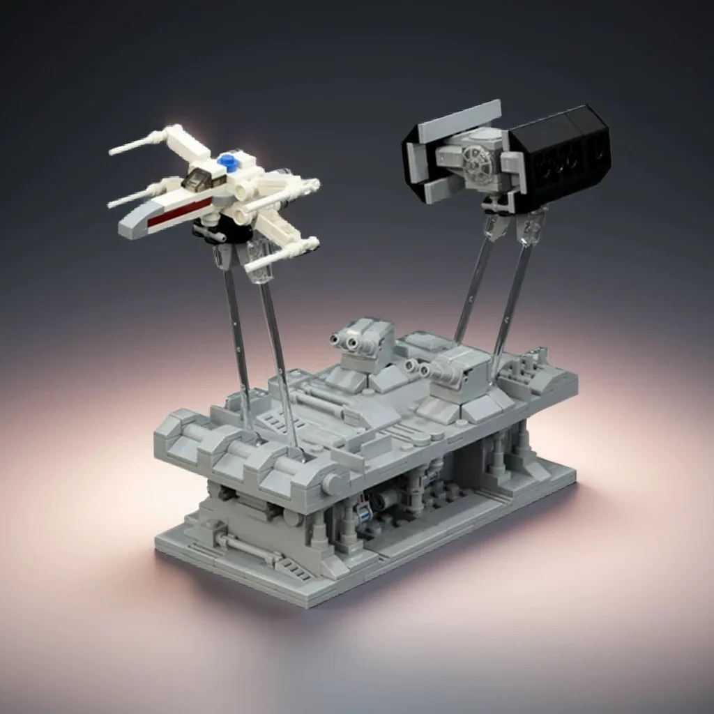 

469Pcs Trench Run Pursuit MOC Star Batter Trench Chase Scene Education Building diy Blocks Birthday Toys Gift