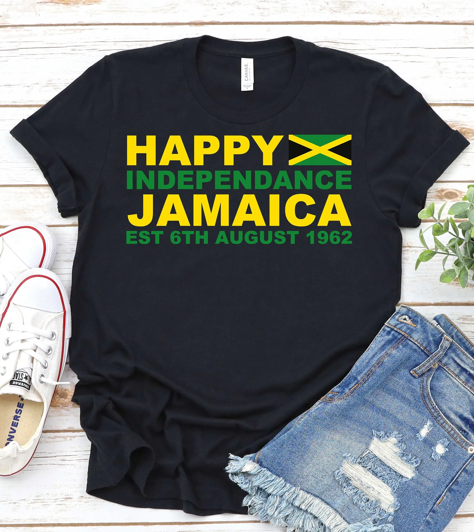 Happy Independence Jamaica T Shirt August 6Th 1962 Day Jamaican American Flag