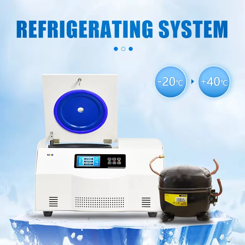 High-Speed Refrigerated Laboratory Centrifuge with Temperature Control 15ml 50ml 100ml Tubes Angle Rotors for Lab Use