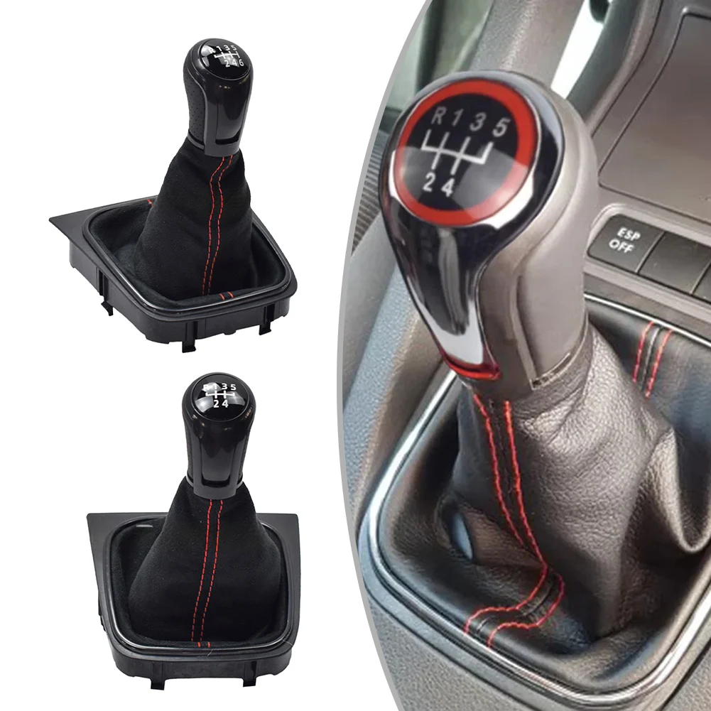 

5/6 Speed Leather Gear Shift Lever Knob Dust Cover FOR Golf 5 MK5 2004-2008 FOR 6 MK6 08-12 FOR Jetta MK3 06-12 FOR SCIROCCO III