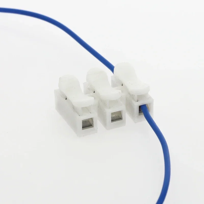 10Pcs CH-1 CH-2 CH-3 Spring Wire Quick Connector 2P 3P Electrical Crimp Terminals Block Splice Cable Clamp Easy Fit Led Strip