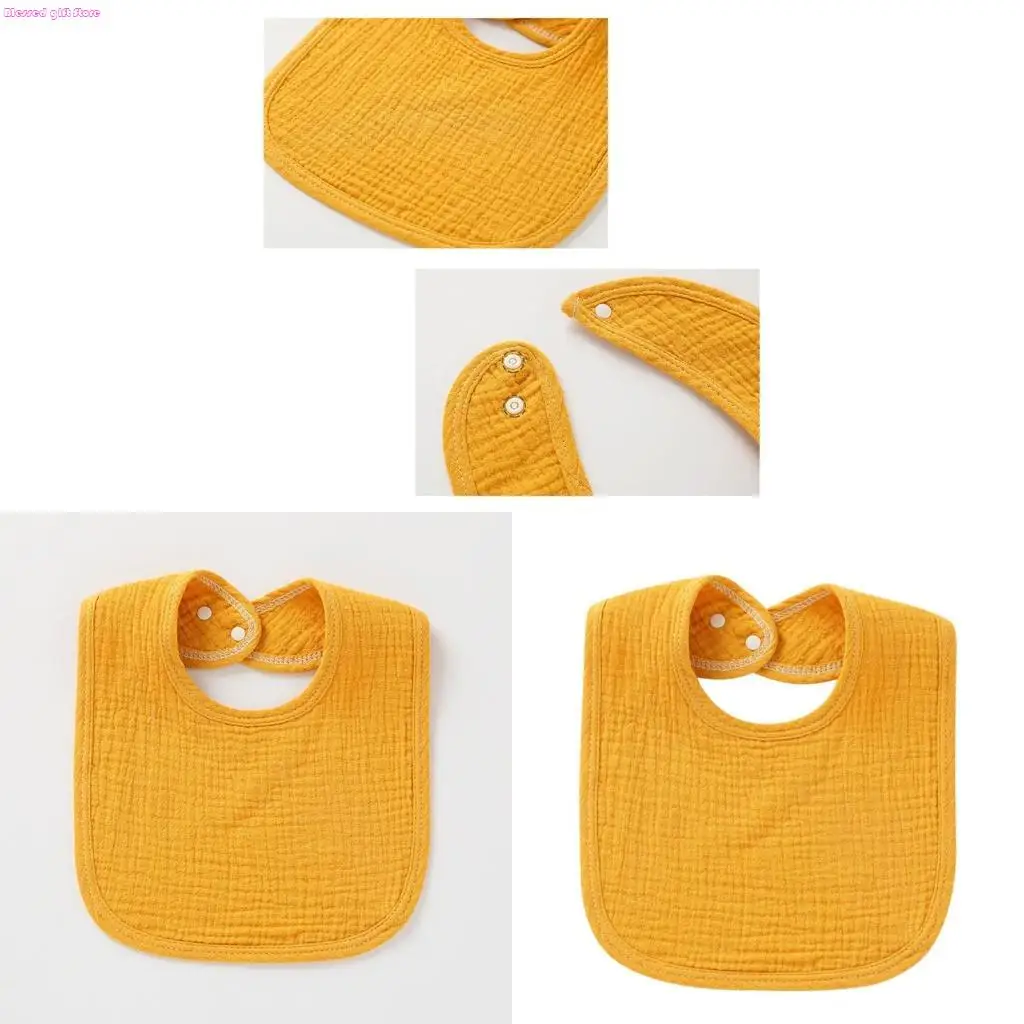 

D0JC Baby Feeding Drool Bibs Infants 4-layers Cotton Gauze Saliva Towel Bandana Burp Cloth for Newborn Toddler