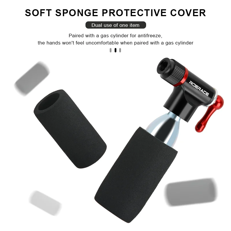 Pompka CO2 do roweru z adapterem Schrader/Presta, aluminiowa pompka do dętek rowerowych z izolowaną osłoną, mini, lekka, przenośna.