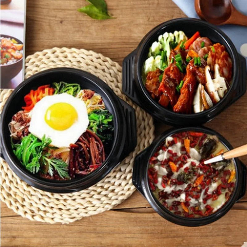 NEW Classic Korean Cuisine Sets Dolsot Stone Bowl Pot for Bibimbap Ceramic Soup Ramen Bowls With Professional Packing Ceramic