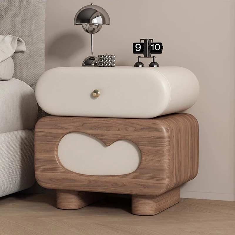Armadi carini Comodino Cassetti Camera da letto in legno Comodino portaoggetti ad angolo Nordico basso economico Mesa De Cabeceira Mobili per la casa