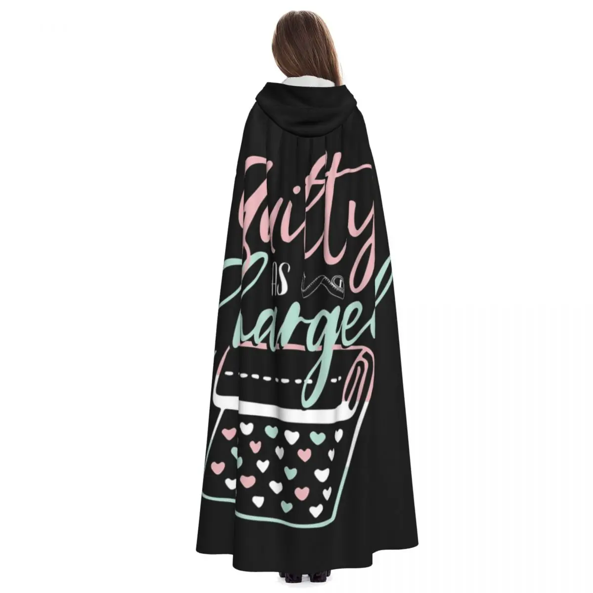 Quilty As Charged Long Hooded Cloak Witch Medieval Costume Cosplay Cape HalloweenVampire Adult Unisex