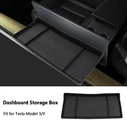 Car Dashboard Anti-slip Tray Organizer For Tesla Model Y 3 Megnetic Screen Rear Storage Box Invisible Dashboard Storage Mat