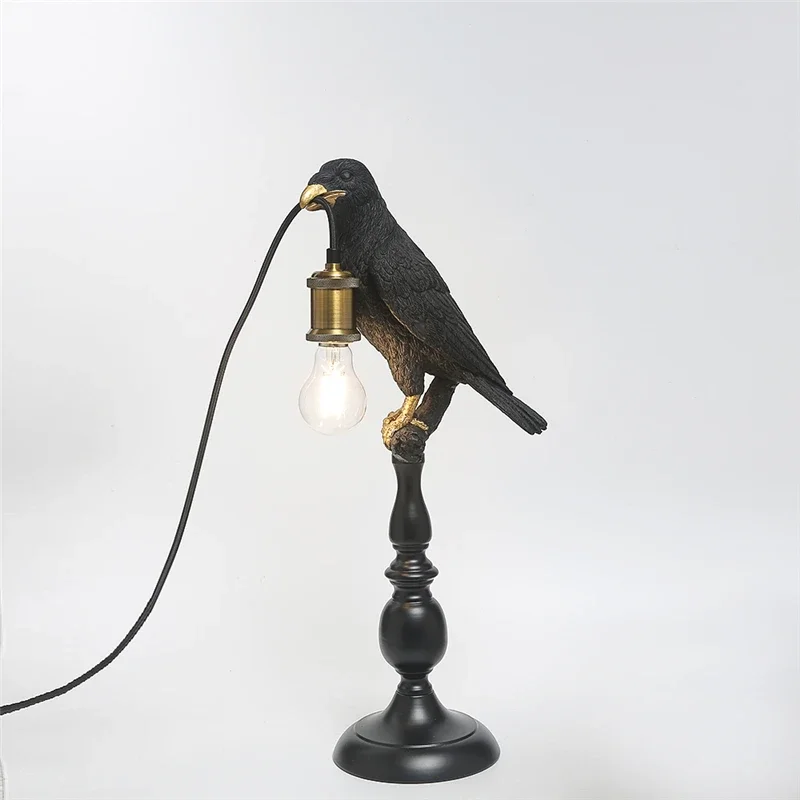 ouro billed passaro candeeiros de mesa moderno criativo animal modelagem passaro lampada led resina lampada mesa decoracao do escritorio iluminacao em pe 01