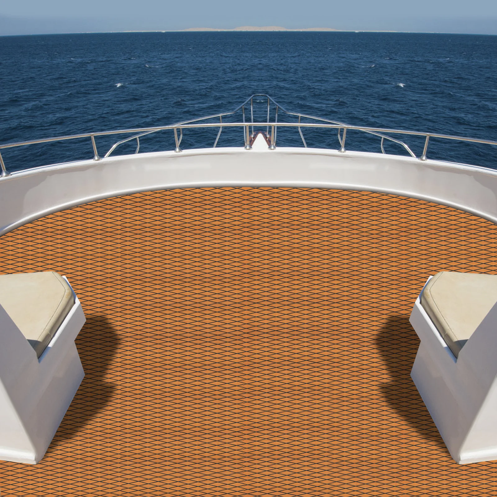 Boat Flooring EVA Foam Decking Sheet Faux Teak Marine Carpet Non-Slip Self-Adhesive Flooring Material for Kayak 94 X 35 Inch