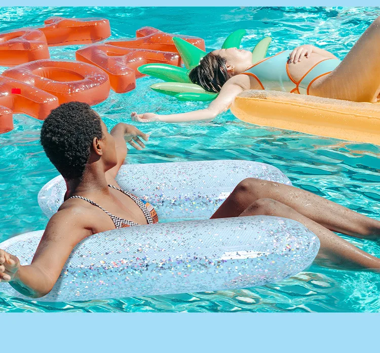Pool Rafts Inflatable Ride-ons Play Water Fun Fold PVC Sofa Inflate Lounge Chair Floating Summer Swimming Seaside Beach 120cm
