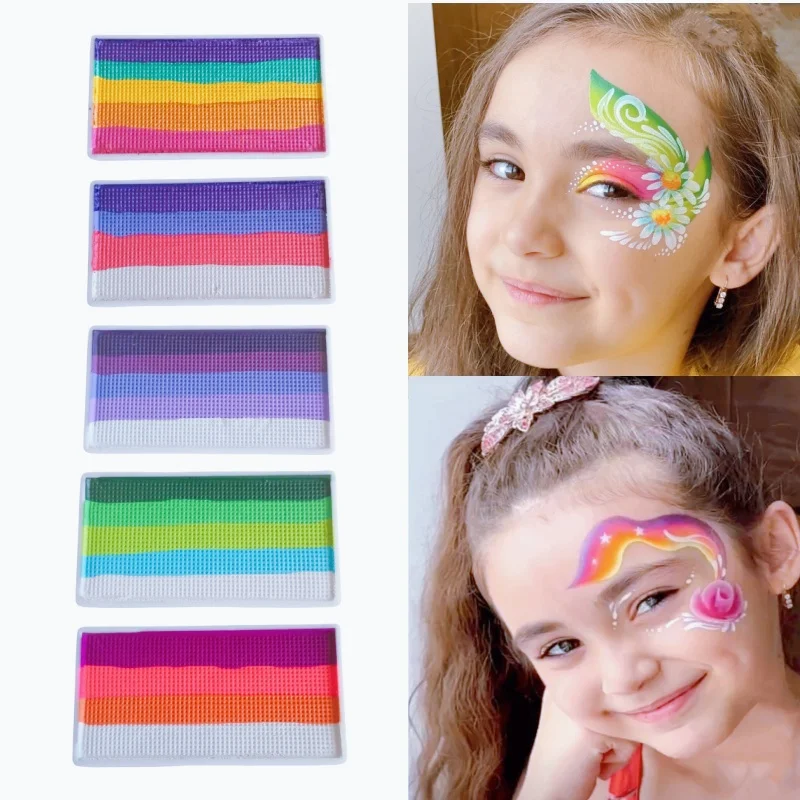 20 g Regenbogen-Split-Kuchen auf Wasserbasis, Gesichtskörperkunst, Neon-UV-Metallic-Gesichtsbemalung für Halloween, Weihnachten, DIY-Make-up für Kinder – Detail 1