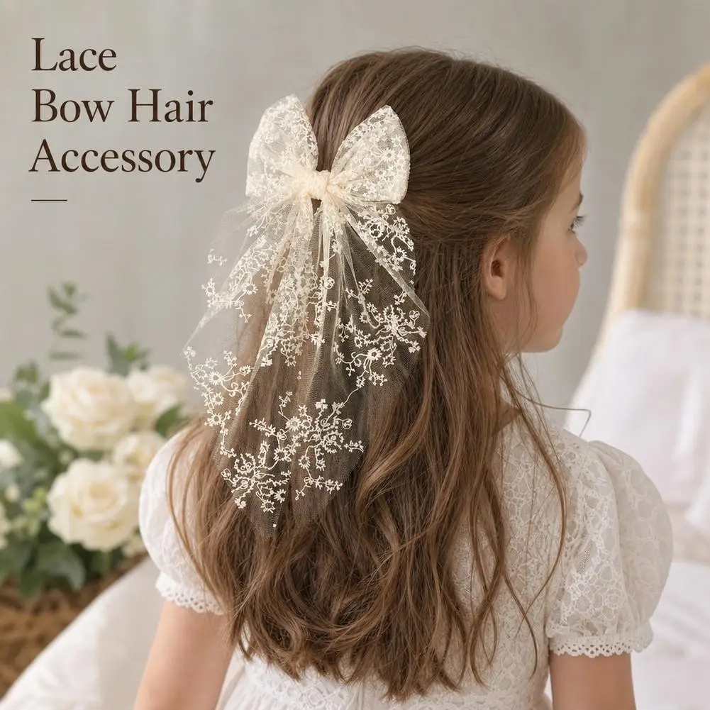 Kawaii Lace Bow Ribbon Hair Clip Cute Hairpins Headdress Headband Hair Accessories Women Girls Hair Ornaments Gifts