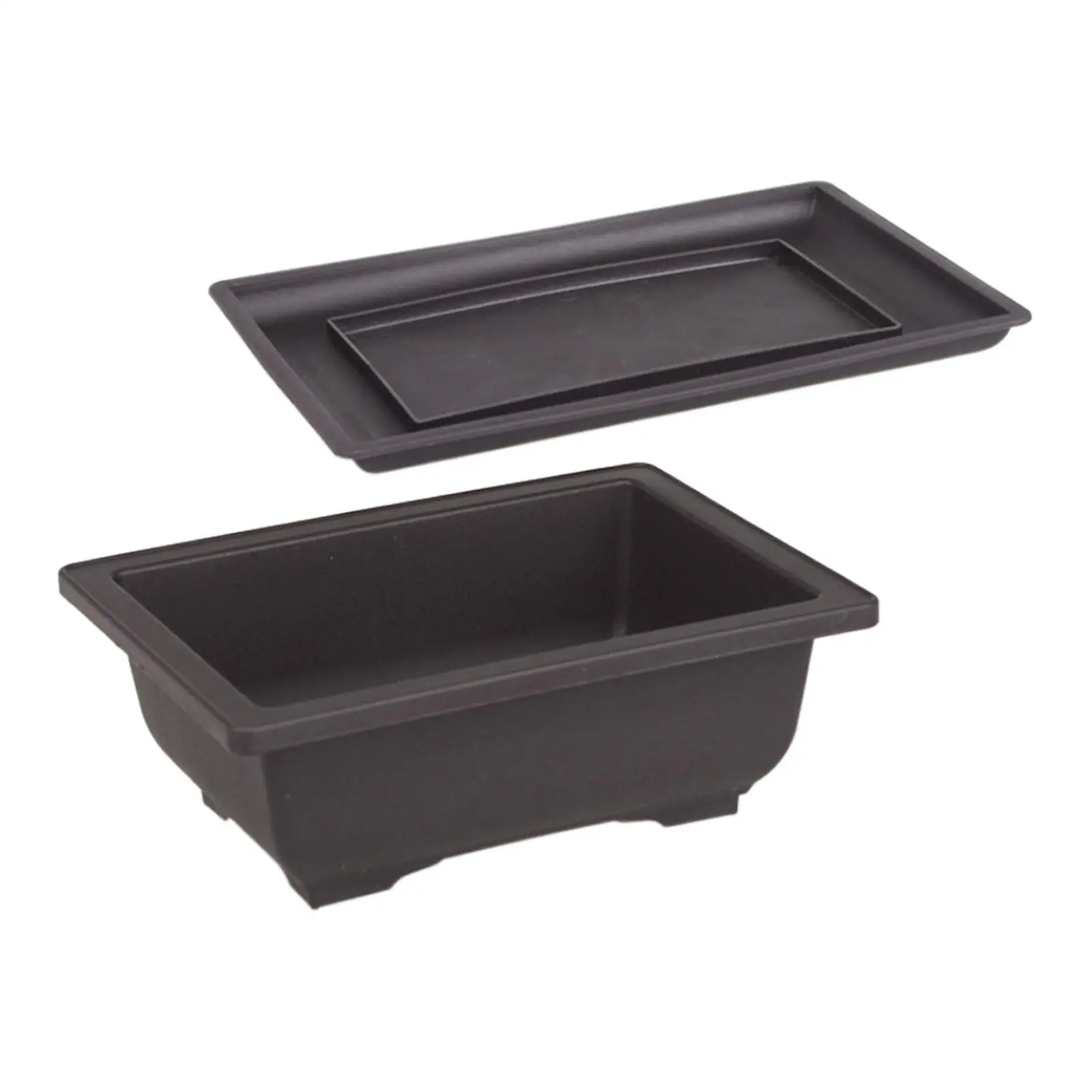 Durable Plastic Flowerpot Set with Raised Feet and Mesh Holes for Bonsai Succulents Balcony Decor