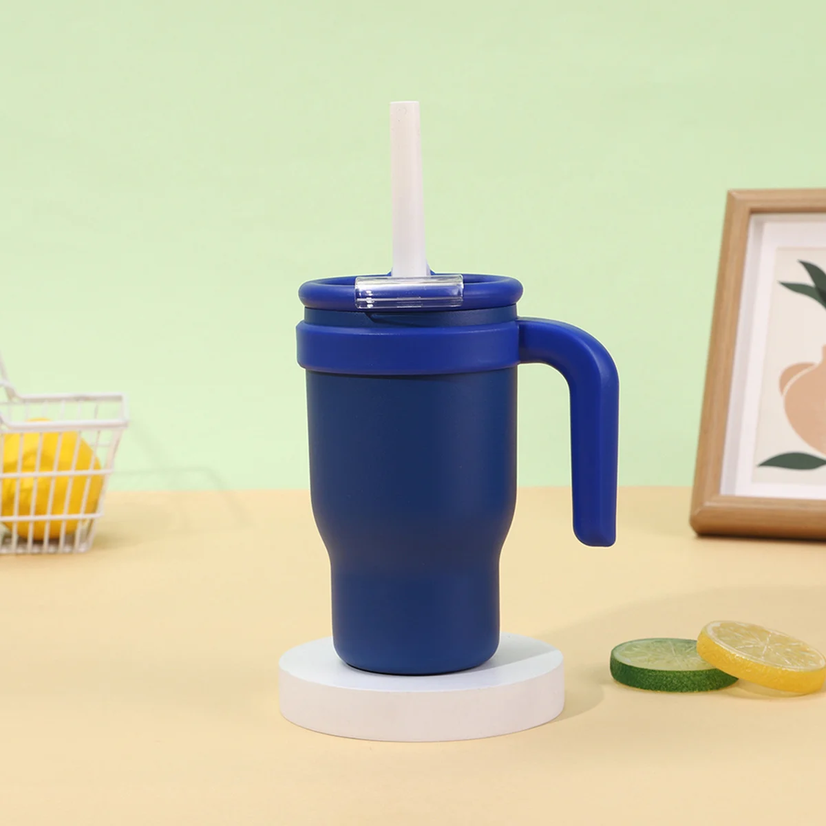 14oz Handle Ice King Cup Insulated Cup Children Outdoor Portable child Baby school Boy Car Suction Straw Water Cup Coffee Mug view 4