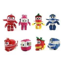Robot Trains Transformation Juguetes 11cm PVC RT Model Kay Alf Duck Figuras Car Family Anime Figure Toys for Children