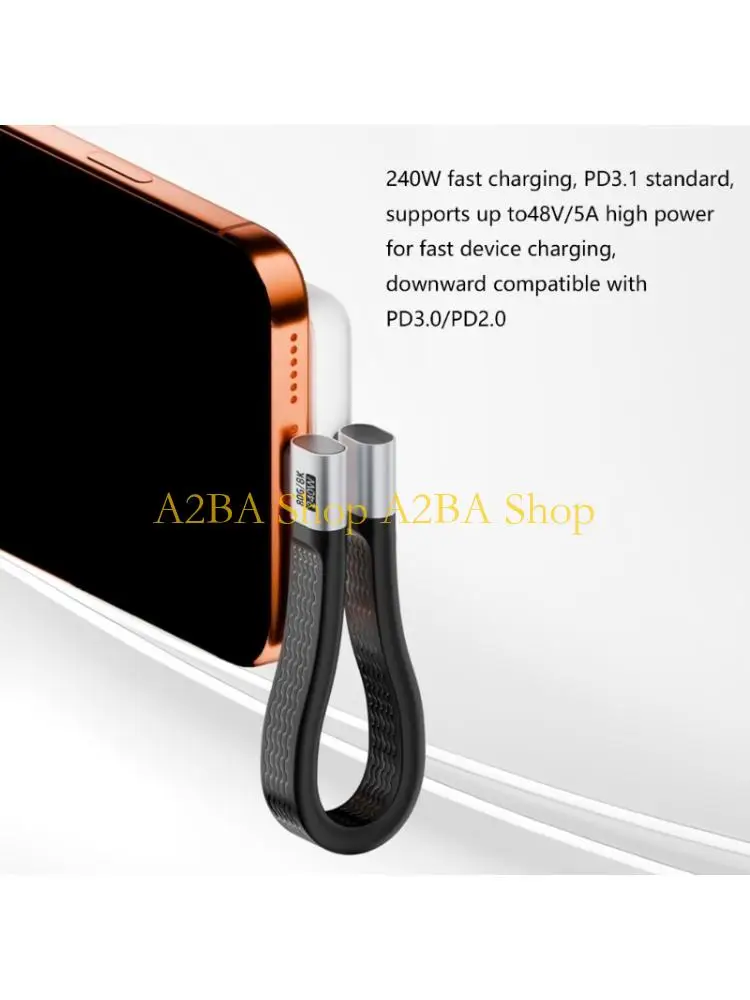 A2BA Flexible USB4 Cable Type C PD240W Charging Cable for Various Electronics