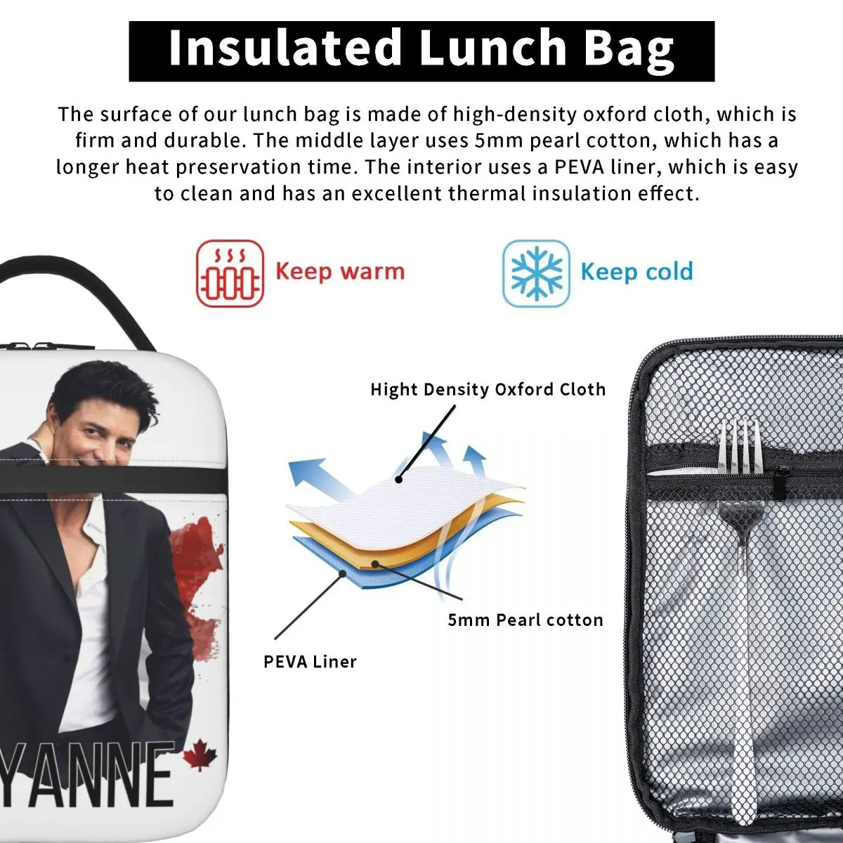 Chayanne Puerto Rican Latin Pop Singer Thermal Insulated Lunch Bags Portable Food Container Bags Cooler Thermal Lunch Boxes