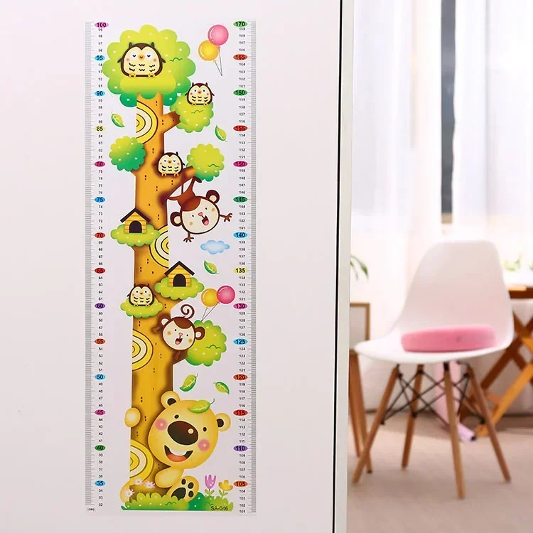 1pcs Children\'s Room Decor Kid Cartoon Baby Measuring Height Ruler Chart Growth Sticker Visual Acuity Charts Wall Decoration New