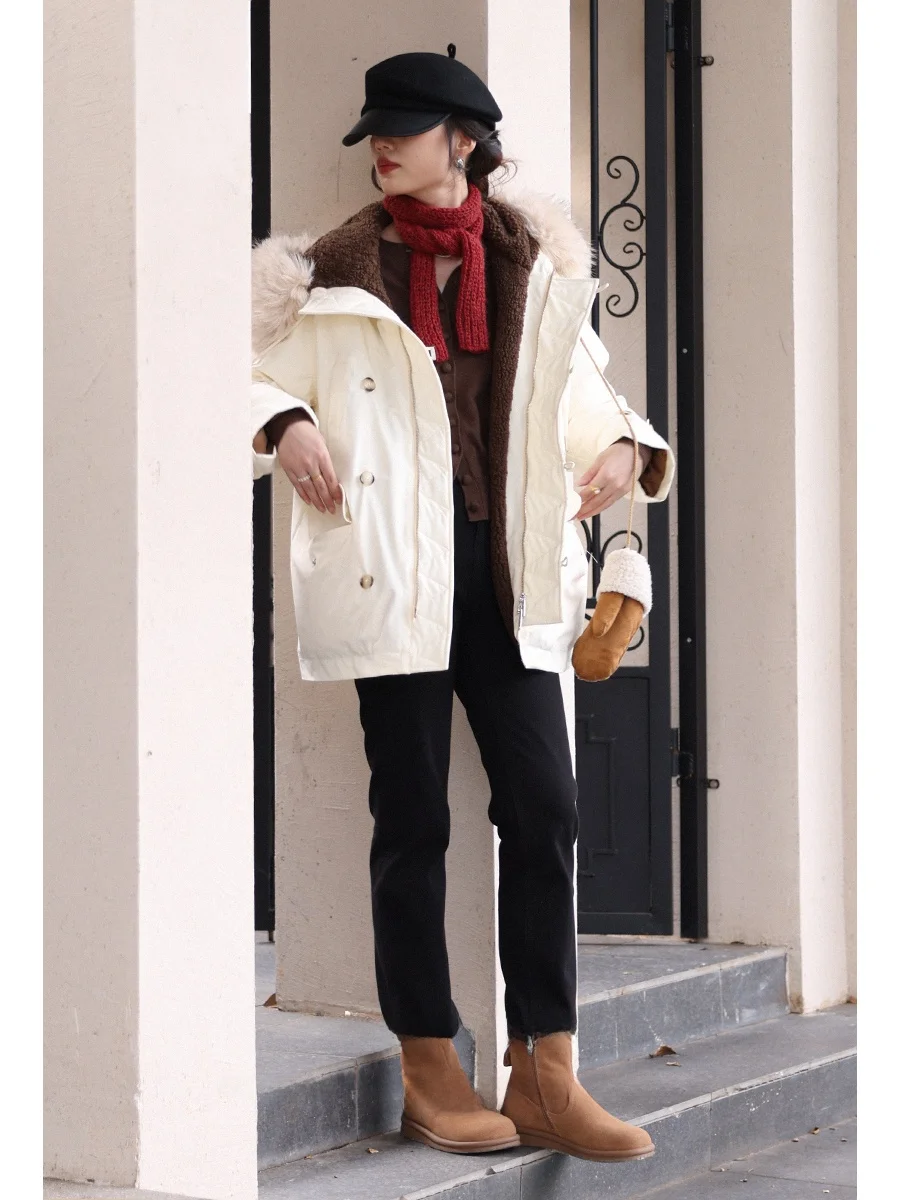 Casual Fce Lined Denim Trousers High Waist Button Detail High Comfortable Autumn Commute Sle Women's Ankle Length Pants