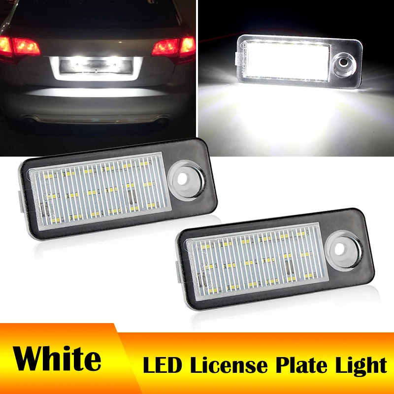 2Pcs OEM# 4B9943021 For Audi A6 C5 B4 Avant Wagon 1997-2005 Audi RS6 RS6 Plus 2003-2005 Led License Number Plate Light Replace