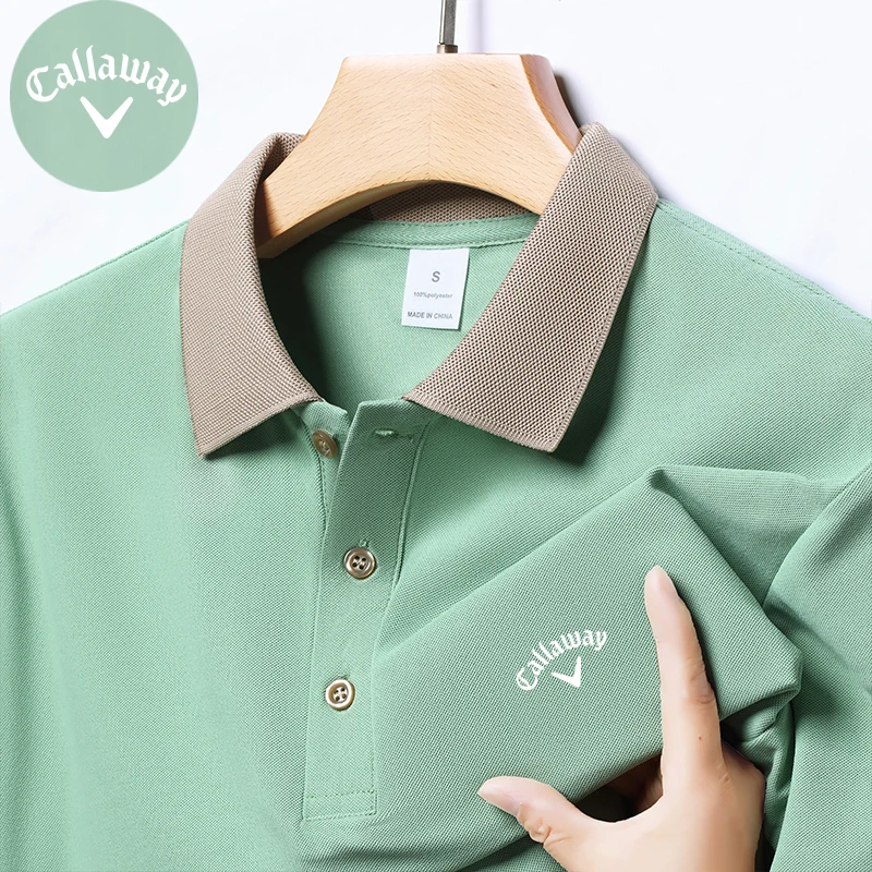 Men's Polo Shirt with Exquisite Embroidery CALLAWAY Summer Cool Business and Casual Style Breathability Polo Shirt For Men