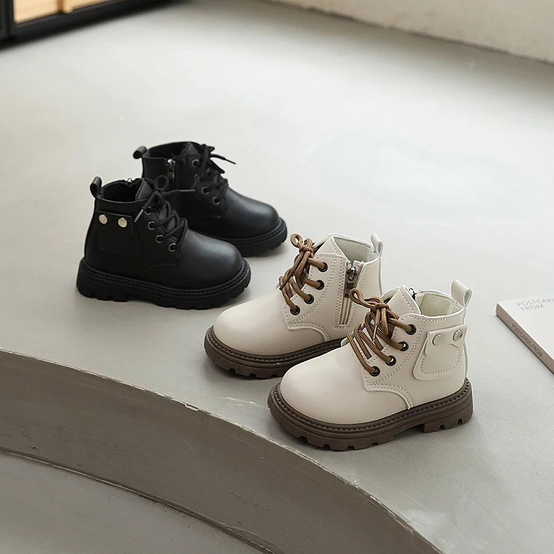

Girls Ankle Boots Spring Autumn Kids Short Boots Fashion Round-toe Versatile Children's Platform Causal Boot for Boy Non-slip