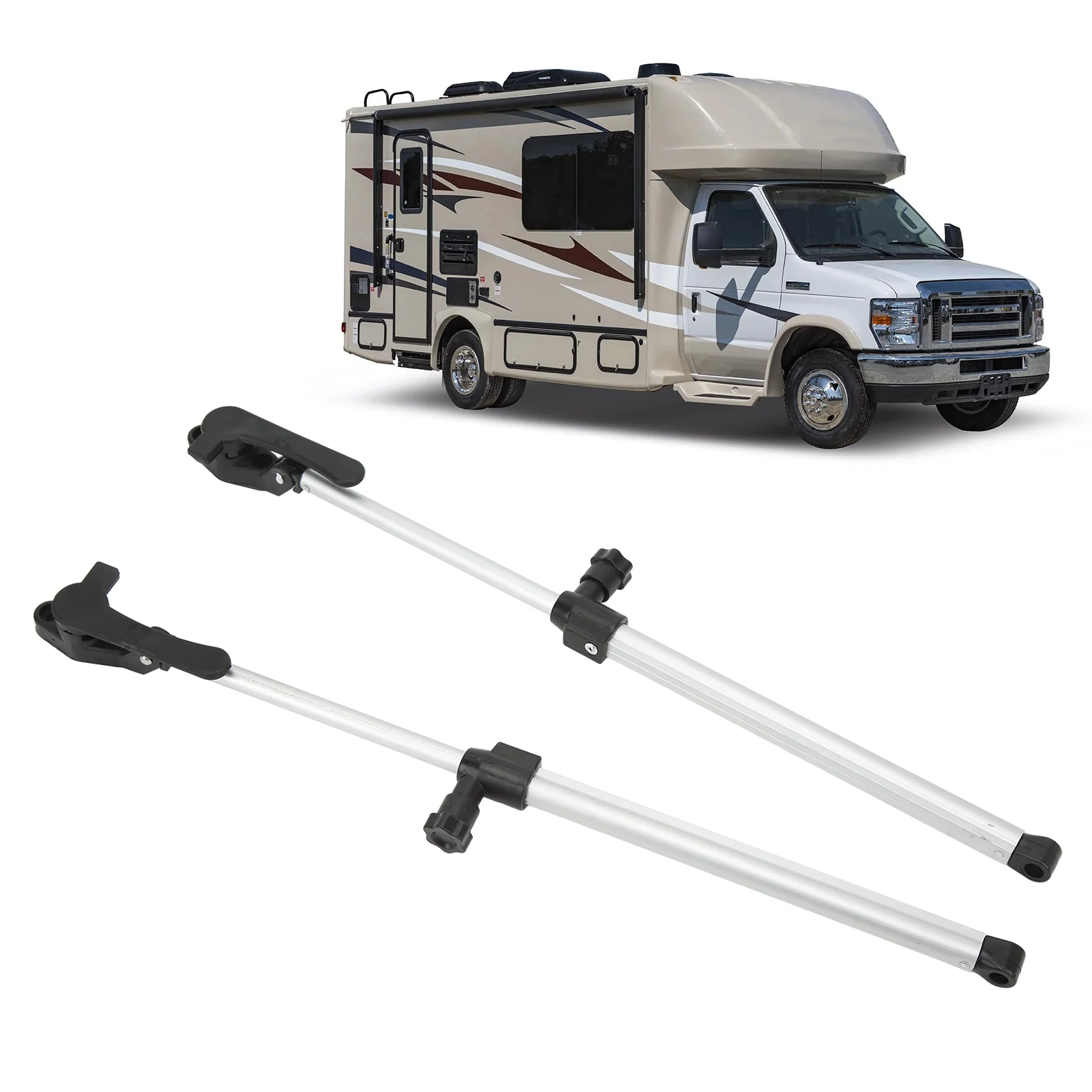 2pcs RV Window Support Rod 310‑435mm Telescopic Aluminium Alloy Window Supporting Pole For Motorhome Camper Trailer