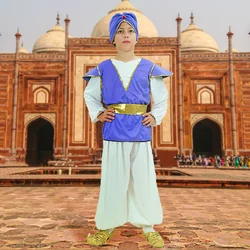 Kids Aladdin lamp Prince Ancient Arabian Nights east King Costume Suits Cosplay Boy Halloween Carnival Party Performance Props