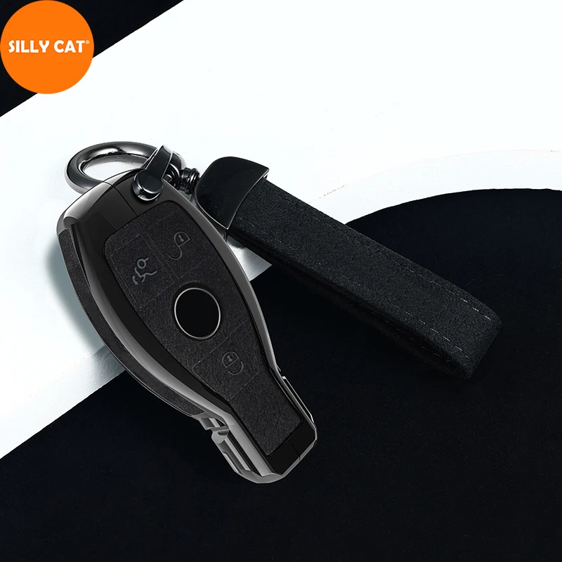 

Fur Car Key Case Cover Fob Suit For Mercedes Benz Key Fob Cover Case A B GLC CLA GLA CLS S E C Class W204 W205 W212 W176 W222