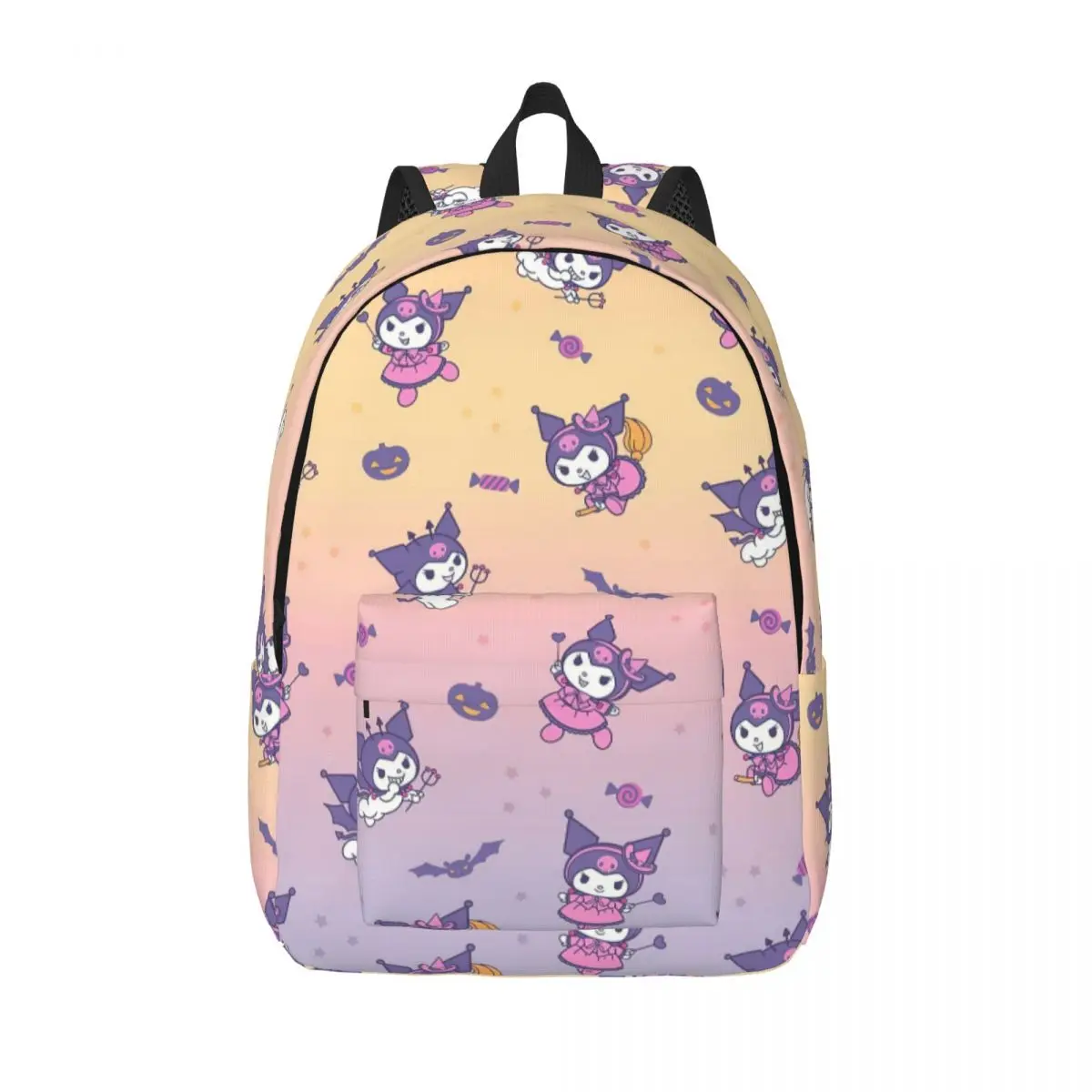 Cute Kuromi Halloween Casual Backpack Sports High School Business Cartoon Daypack for Men Women College Canvas Bags