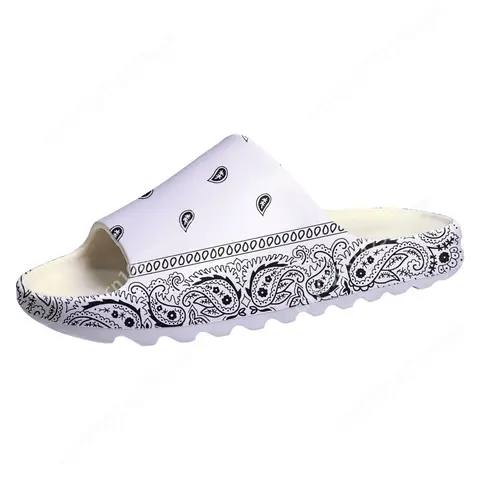 Bandana Paisley Sllipers con suola morbida Zoccoli per la casa Nero Bianco Blu Passo sull'acqua Scarpe Uomo Donna Adolescente Passo in sandali personalizzati