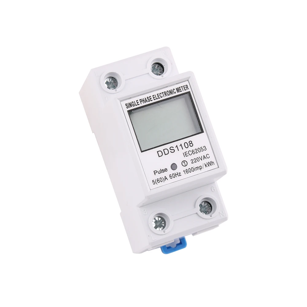 60A 80A Szyna Din Jednofazowy Dwuprzewodowy Cyfrowy Wyświetlacz LCD Zużycie Energii Miernik Energii kWh AC 220V 230V 50Hz/60Hz