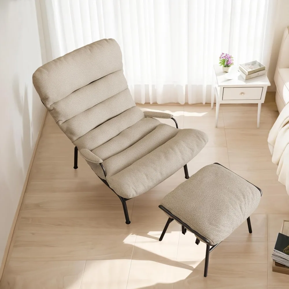 

Living room rocking chair with Ottoman set, office lazy lounge gliding chair and Ottoman set, L comfortable chair