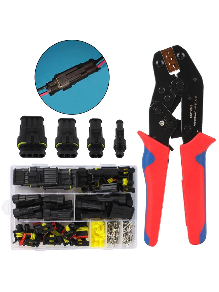 

Car Cable Wire Connectors 1/2/3/4 Pin SNA-48B Crimping Plier Automotive Plug Terminals Sealed Socket IP68 Waterproof