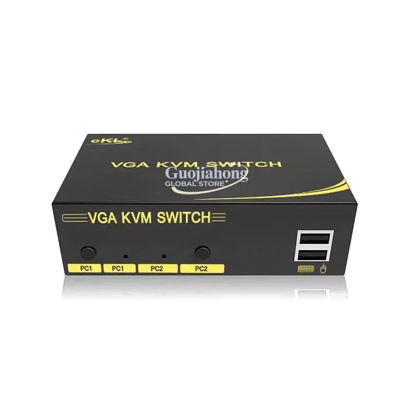 eKL-21U KVM two-in-one-out switcher USB 2 ports, mouse and keyboard, support wireless 1080P