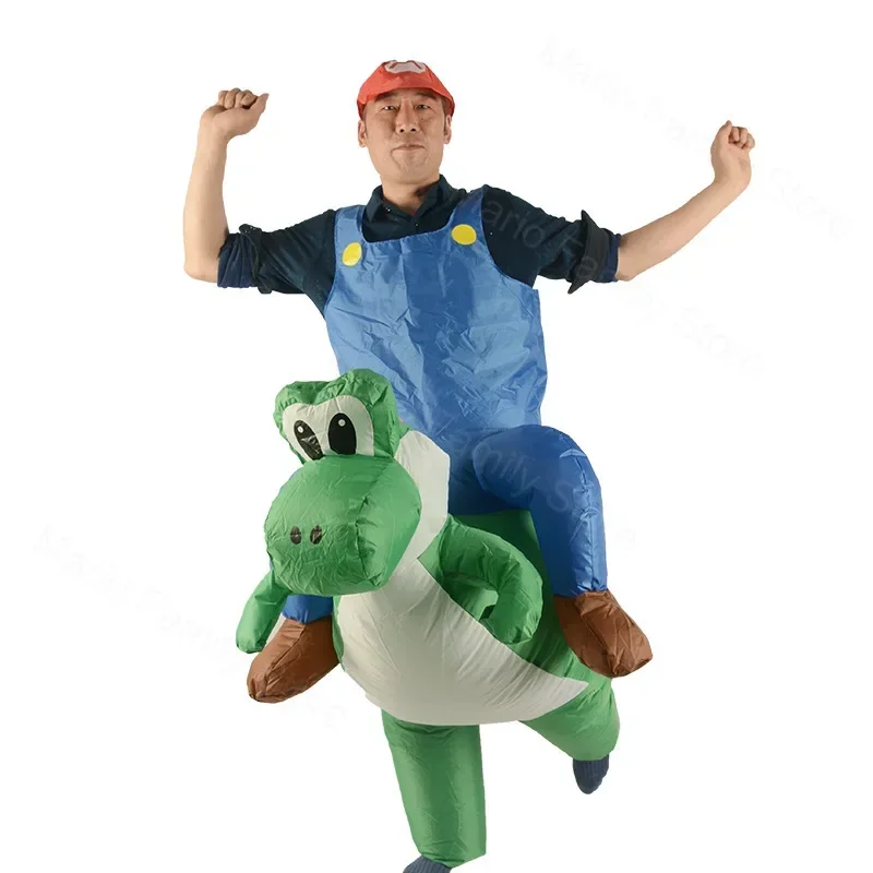 Mario Bros Yoshi Christmas Cosplay Costume Anime Funny Inflatable Costumes Halloween Thanksgiving Party Performance Clothing