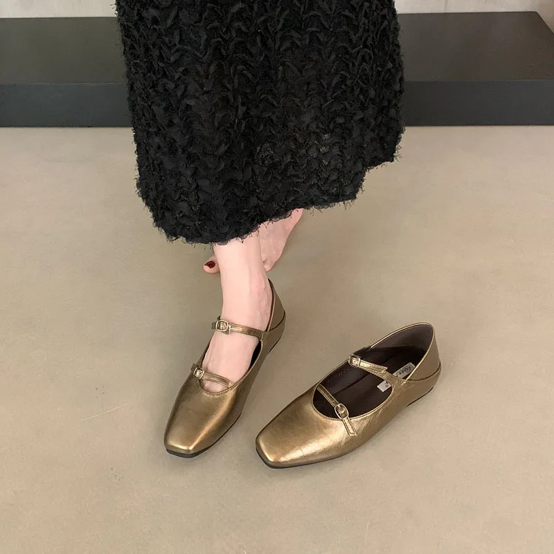 Schuhe, Lolita-Stil, flache Damenschuhe mit Schnallenriemen, Mary Janes, Damen-Flats, die die Körpergröße optisch erhöhen, weich, modisch, flache Damenschuhe. – Detail 7