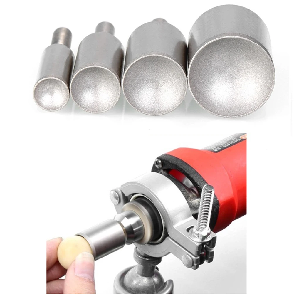 1 Pc Polishing Bit Diamond Burr Grinding Head 3-25mm Fine Sand Cylinder Concave For Bead Shaping Tools Electric Grinder Parts