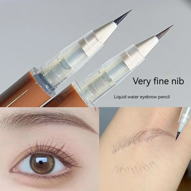 0.01Mm Ultrafijne Wenkbrauwen Potlood Waterdichte Zweetbestendige Vloeibare Wenkbrauwpen Langdurige Professionele Make-Up Oogcosmetica