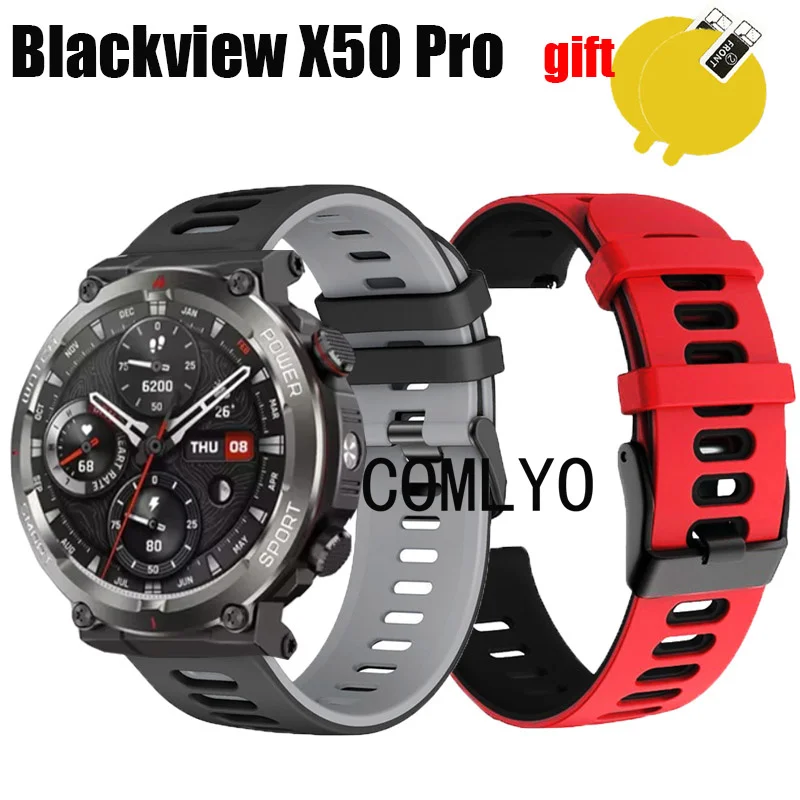 Per Blackview W50 PRO cinturino da polso cinturino in silicone pellicola protettiva per schermo