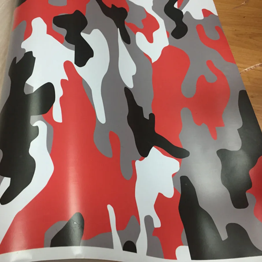 10/20/30/40/50/60x152CM kamuflaż Vinyl skuter samochód motocykl Wrap matowy czarny biały czerwony Camo wkład do aparatu DIY stylizacja naklejki