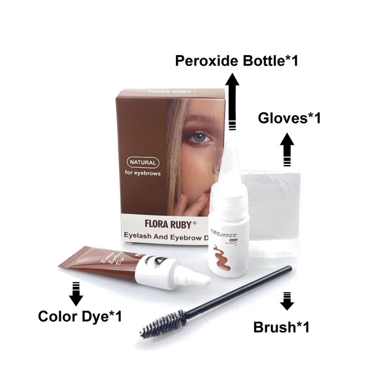 Professionele Henna Wimper Wenkbrauw Kleurstof Tint 15 Minuten Snelle Tint Easy Dye Gel Wimper Kit Semi-Permanente Wenkbrauwen Tint Kleurstof Make-Up