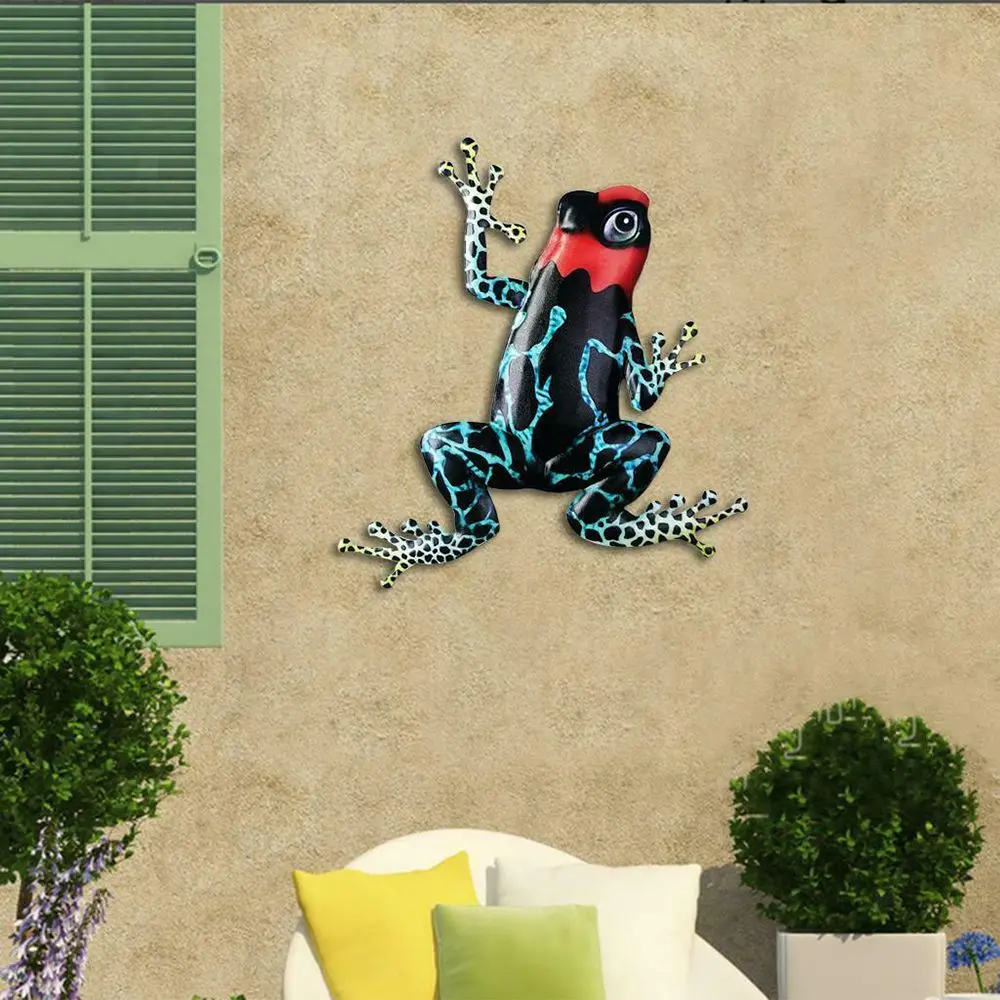 

Статуя лягушки ручной работы, настенные скульптуры, украшения в виде лягушки, креативный металлический простой в установке садовый кулон