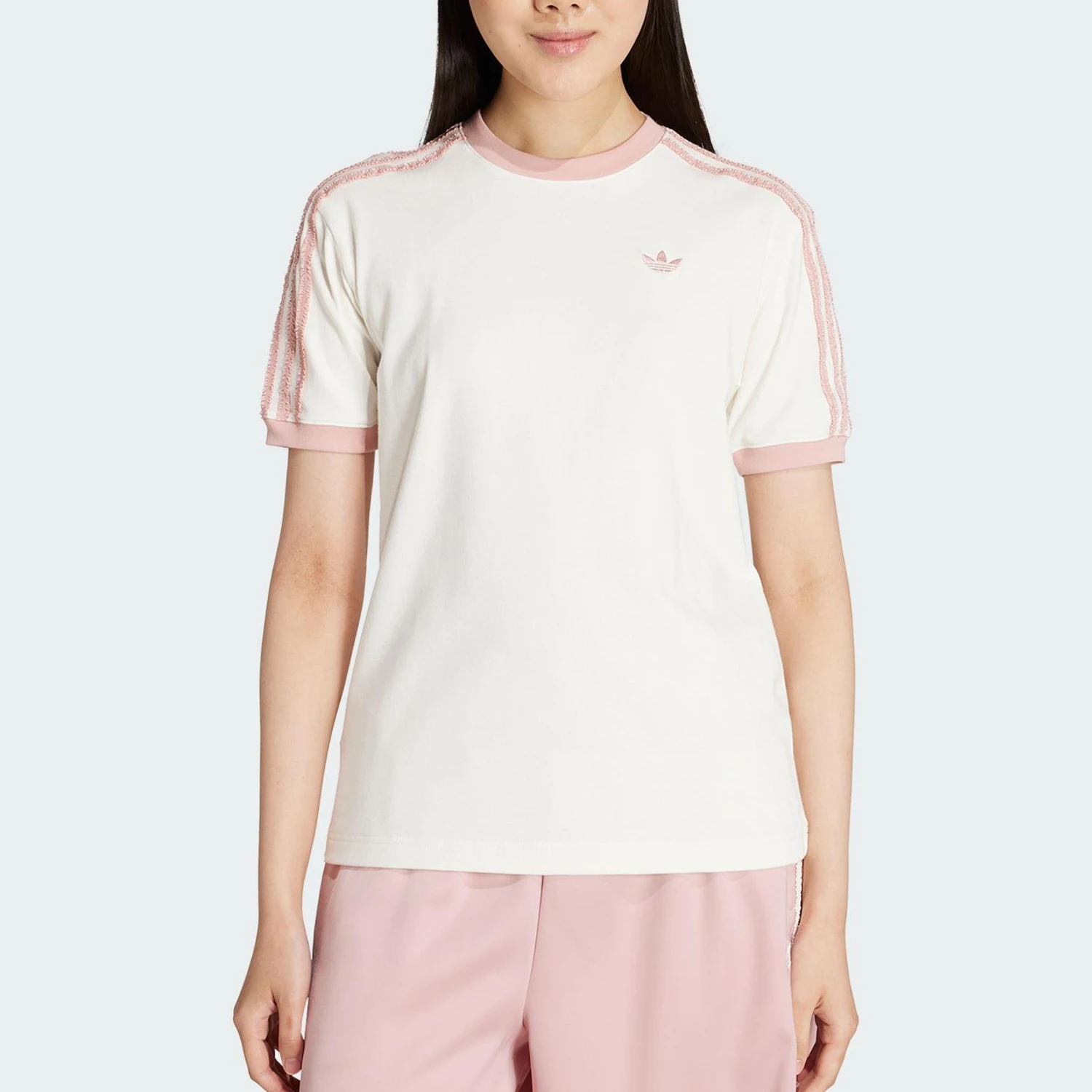 

Adidas Authentic Three Leaves Women's Knitted Soft Casual Breathable Short Sleeve KC8821