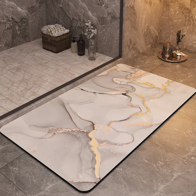 

Luxury Bathroom Mats Anti Slip Shower Bath Absorbent Quick Dry Foot Floor Toilet Rug Doormat Carpet Washable