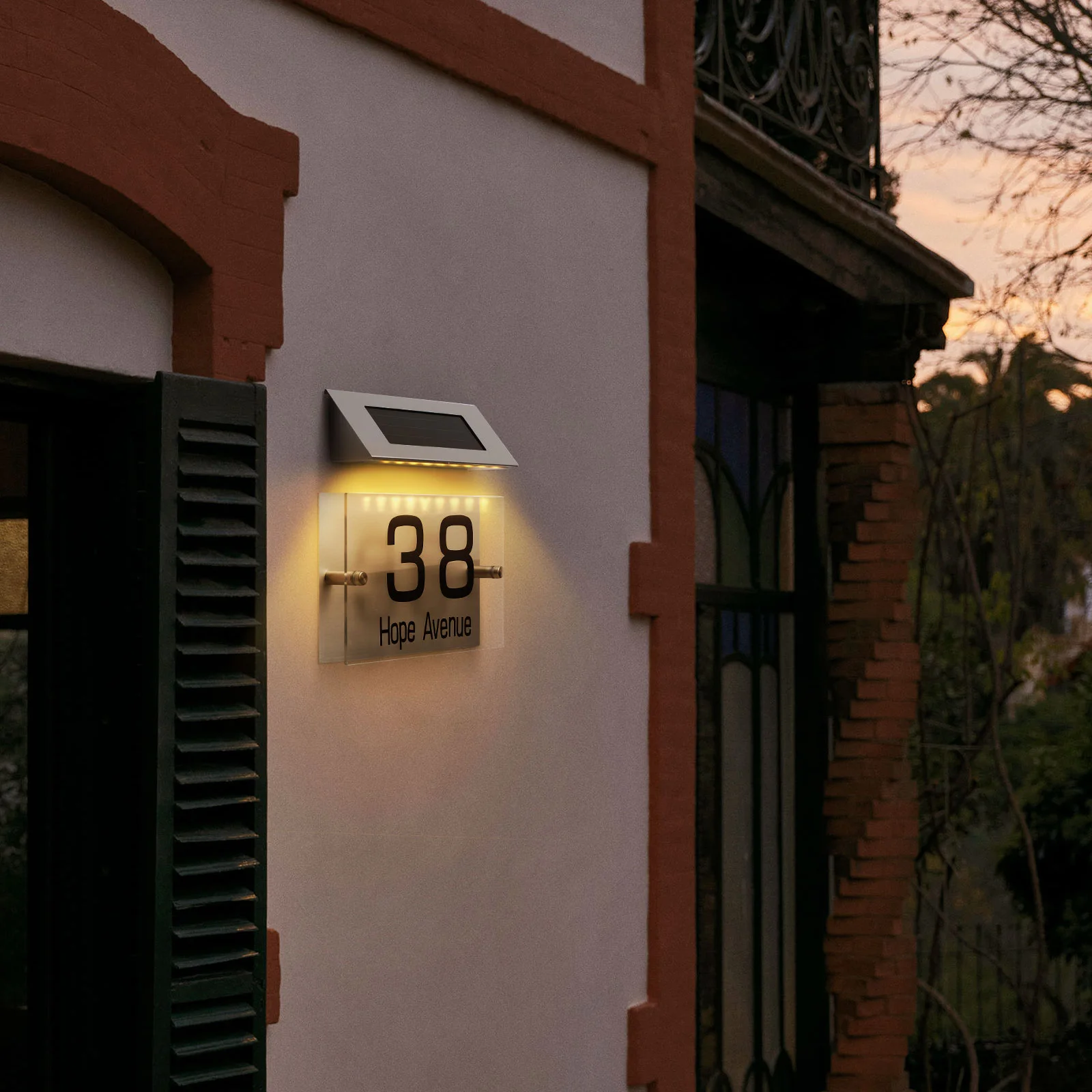 Front Door House Number Address Light LED Lighting Tool Solar Sign Numbers Neon