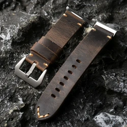 High Quality Handmade Layer Italian Leather Strap Suitable For Samsung Galaxy Watch 6 7 44MM 47MM Ultra High-End Leather