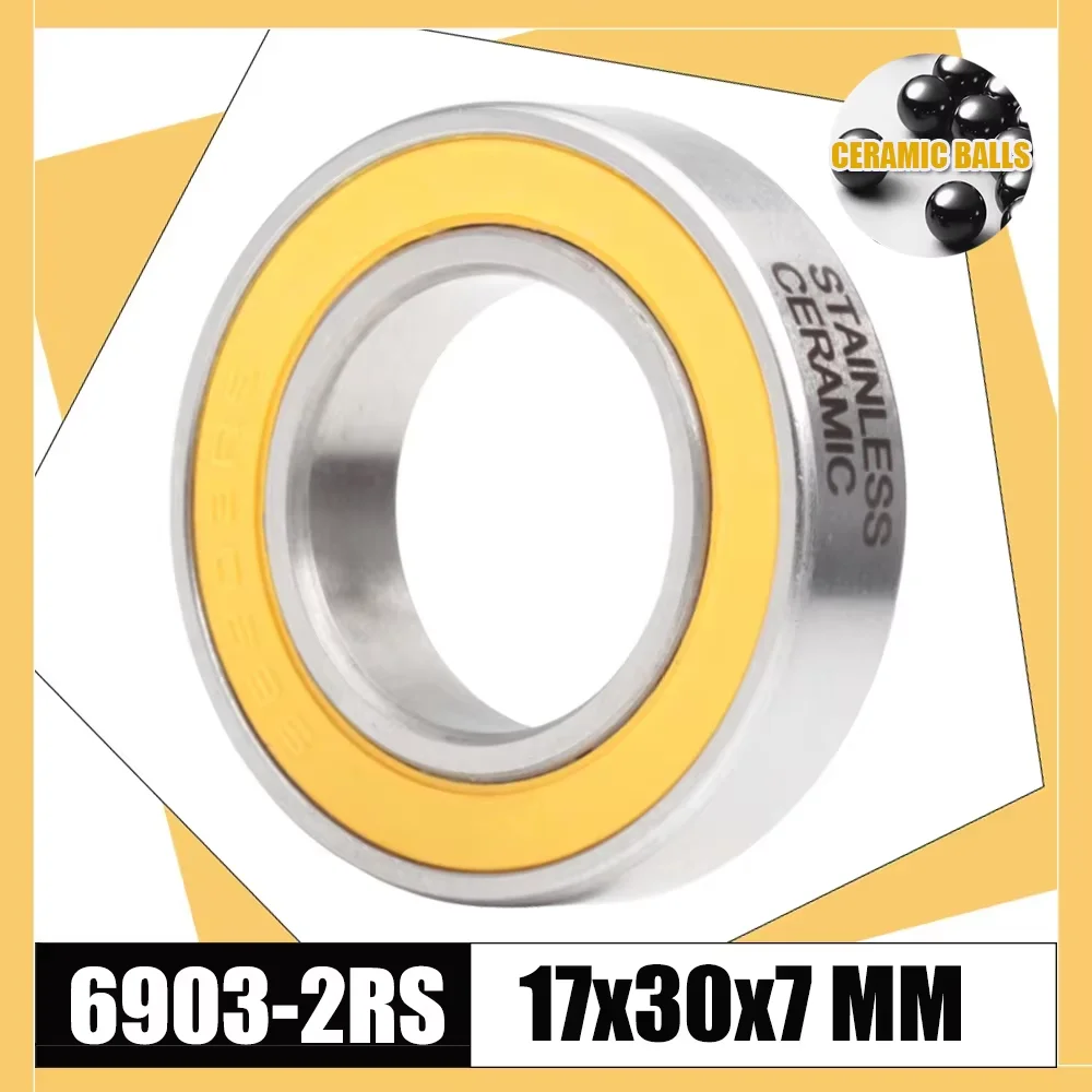 6903-2RS Roulement Inoxydable 17*30*7mm (1 PC ) ABEC-3 6903 RS Moyeu De Vélo Avant Arrière Moyeux Roue 17 30 7 Céramique IkBearings