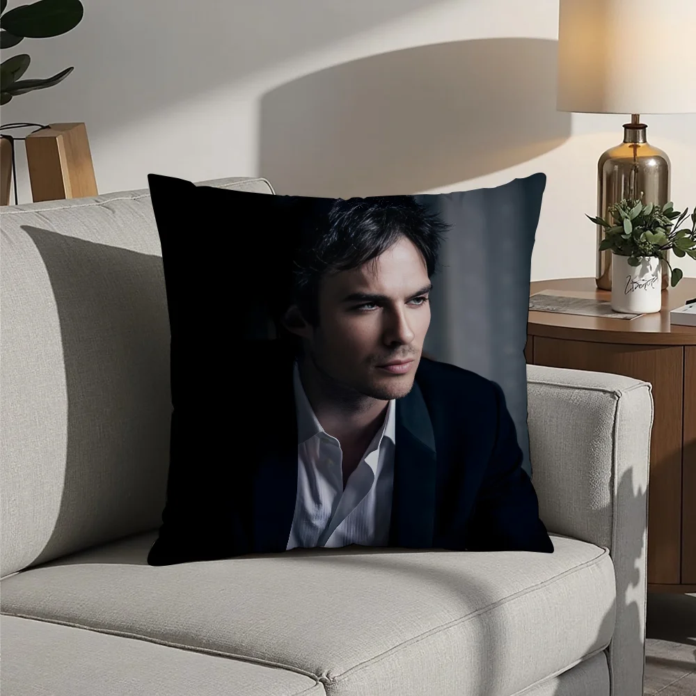 

I-Ian S-Somerhalder Actor Pillow Case Plush Fabric Soft Pillowcase Double Sided Print Cushion Cover Household Gifts