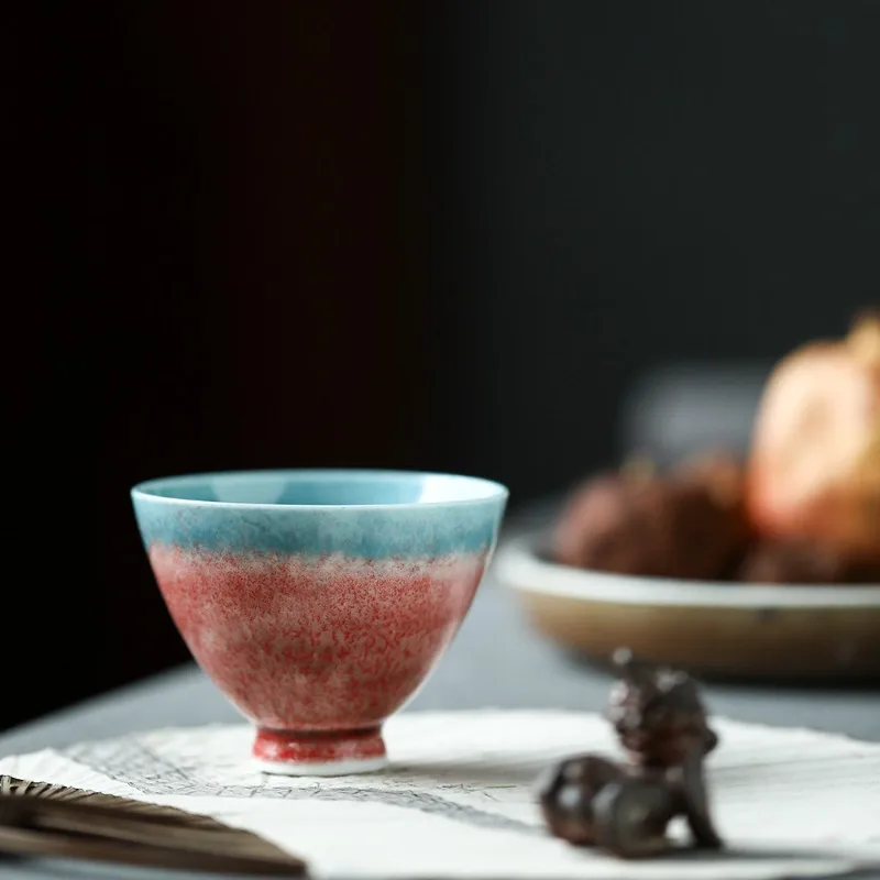 

Red Blues Kiln Transformation Master Cup Чайная банка Керамическая персональная чашка ручной работы